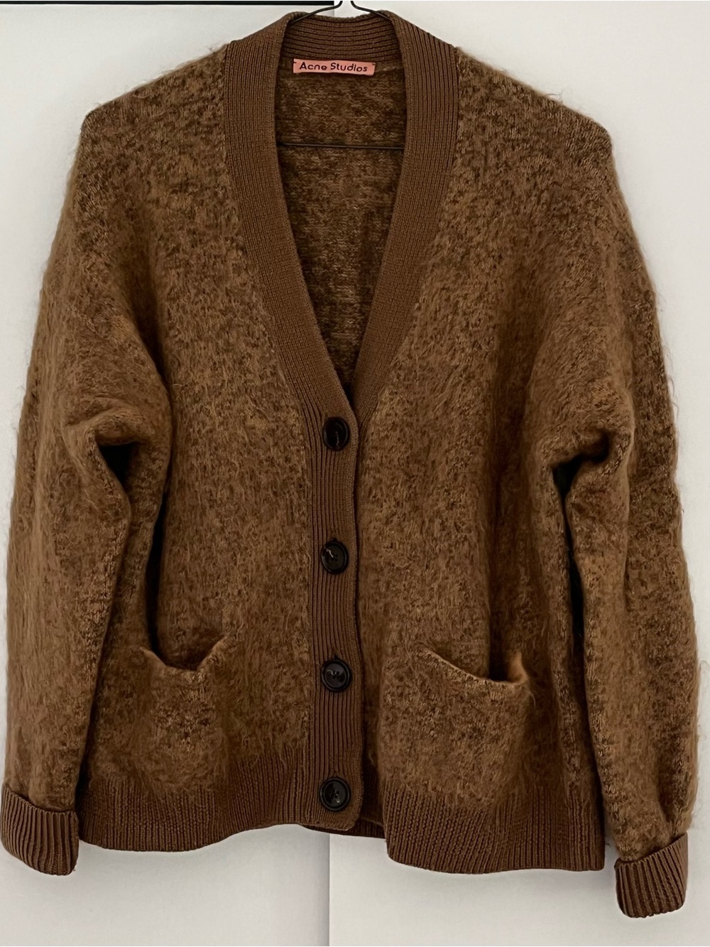 Acne Studios Brown Rives Mohair Cardigan, XS